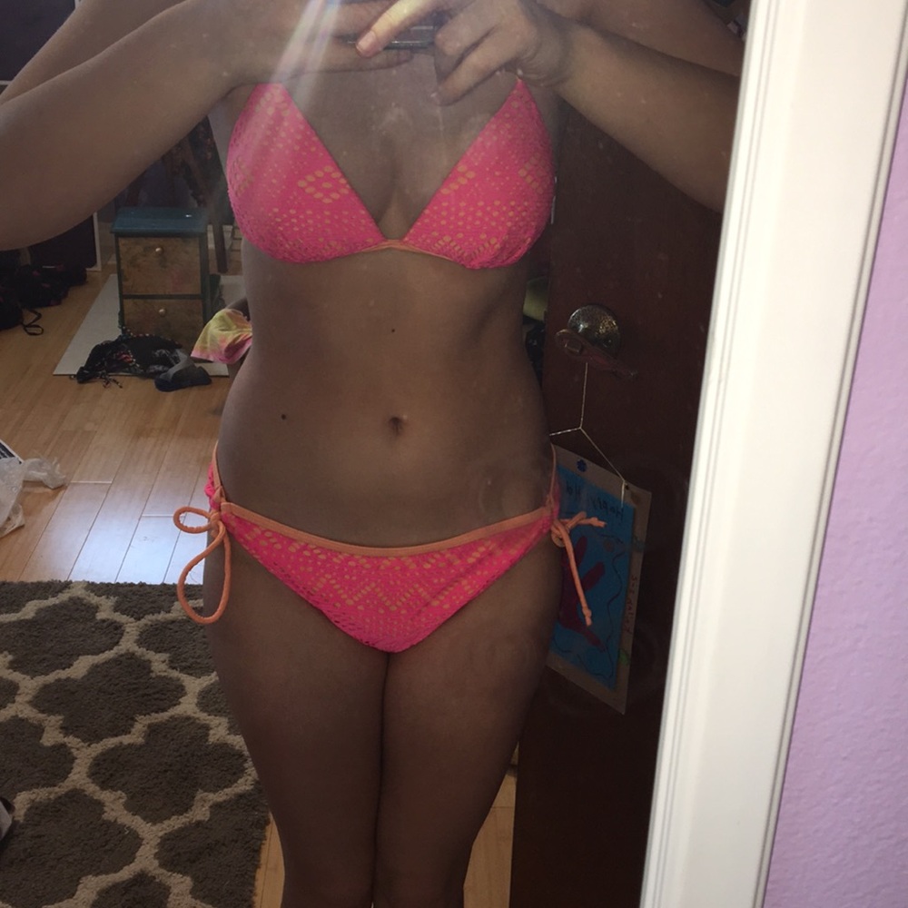 Pink and orange Lacey bikini